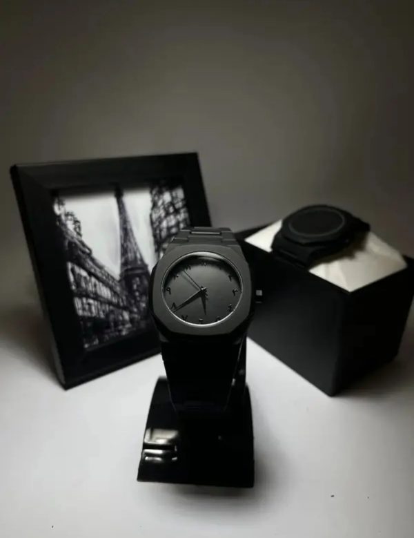 Black Aura Quartz Watch – Lightweight Design, , Premium Quality & Finish – Best Quality Analog Watch For Boys – Watch For Men | Full Black Color Watch – Without Box